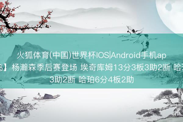 火狐体育(中国)世界杯IOS|Android手机app下载 【菜鸟】杨瀚森季后赛登场 埃奇库姆13分3板3助2断 哈珀6分4板2助