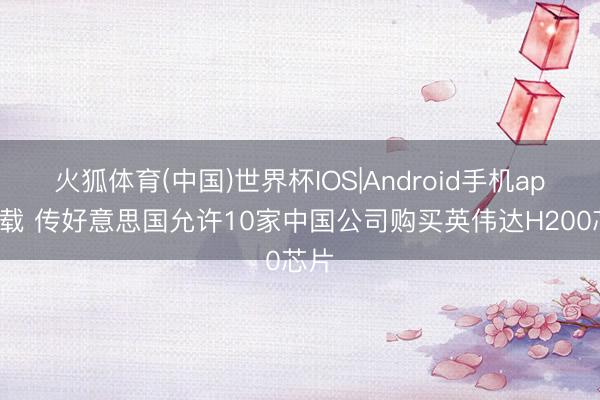 火狐体育(中国)世界杯IOS|Android手机app下载 传好意思国允许10家中国公司购买英伟达H200芯片