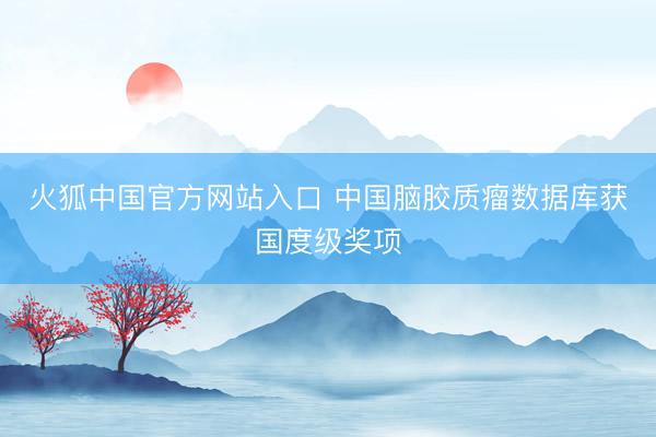 火狐中国官方网站入口 中国脑胶质瘤数据库获国度级奖项