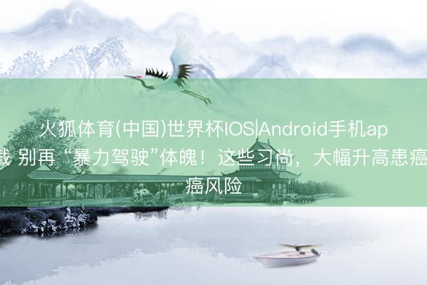 火狐体育(中国)世界杯IOS|Android手机app下载 别再 “暴力驾驶”体魄！这些习尚，大幅升高患癌风险